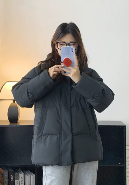 簡約連帽羽絨服