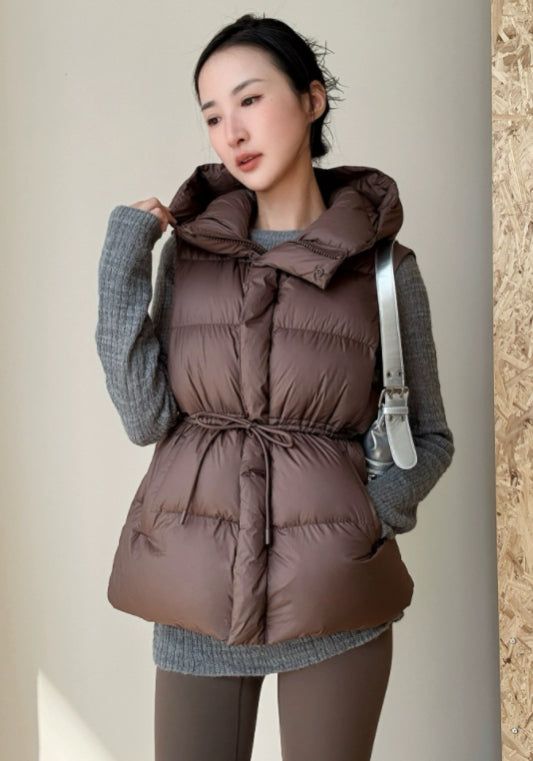 連帽收腰羽絨服