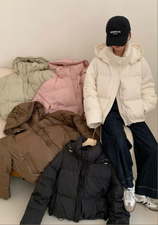 簡約連帽羽絨服外套