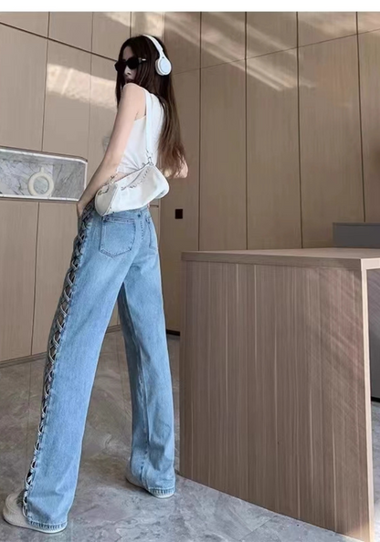 鏤空牛仔褲