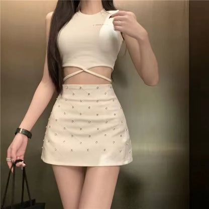 Beaded A-line skirt