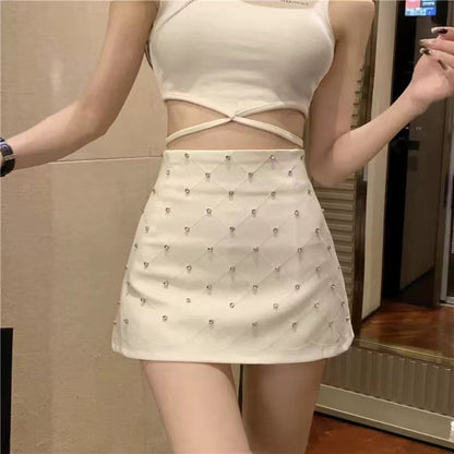 Beaded A-line skirt