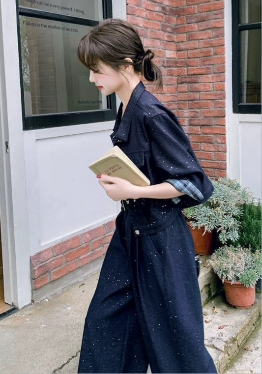 細閃牛仔套裝