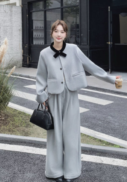 藍色小香風套裝