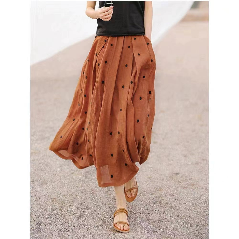 Temperament polka dot skirt