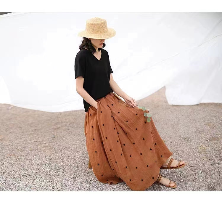 Temperament polka dot skirt