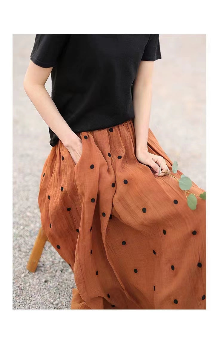 Temperament polka dot skirt