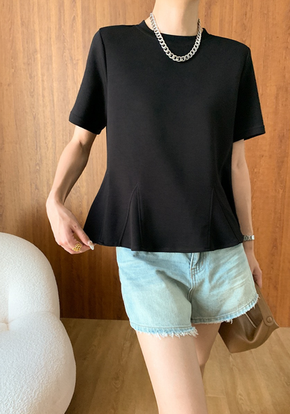 荷葉邊下擺短袖T恤
