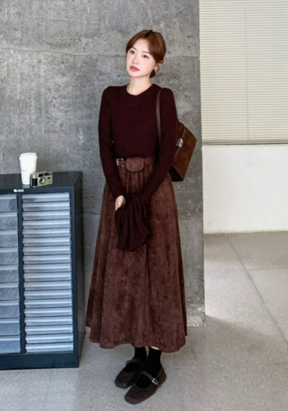 Brown shawl dress