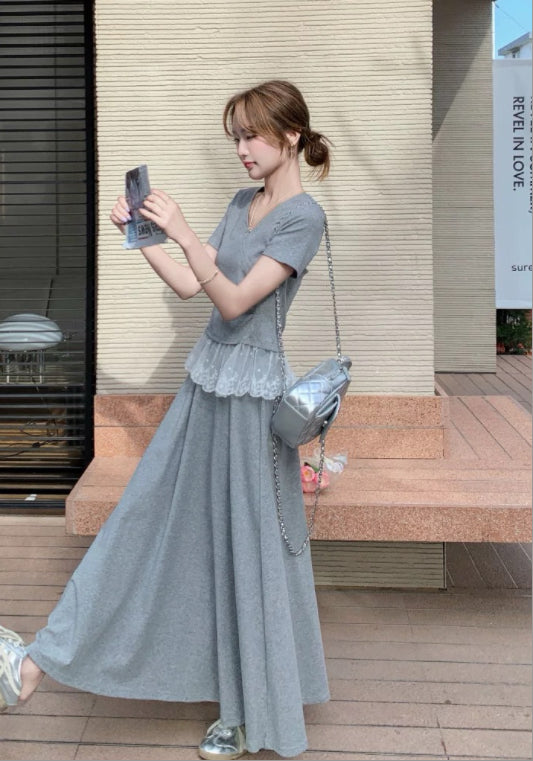 蕾絲拼接套裝