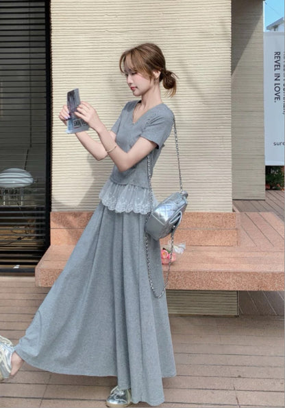 蕾絲拼接套裝