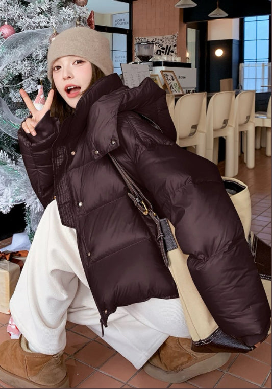 短款連帽羽絨服