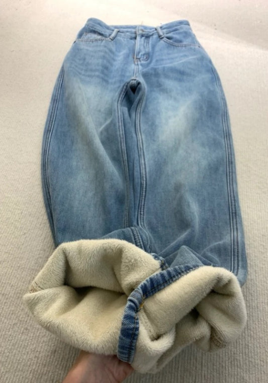 加絨牛仔褲