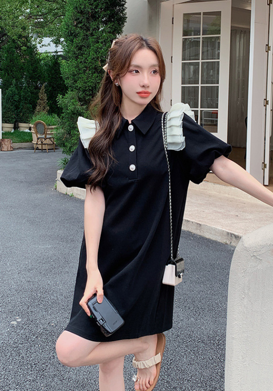 Black Vintage Polo Dress