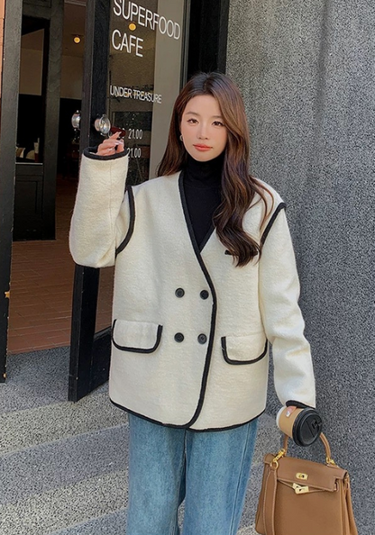 Xiaoxiangfeng black edge wool jacket