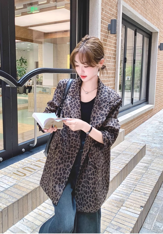 leopard print blazer