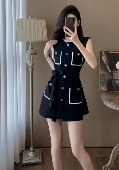 Black vest suit