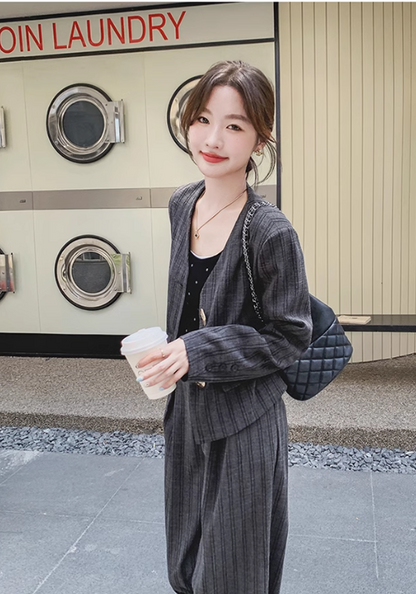 striped suit