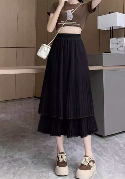 Tencel pleated skirt
