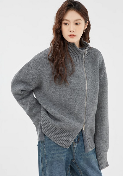 turtleneck zipper sweater