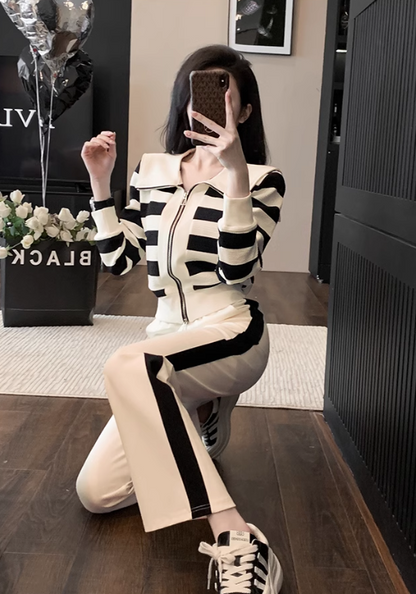 casual striped suit