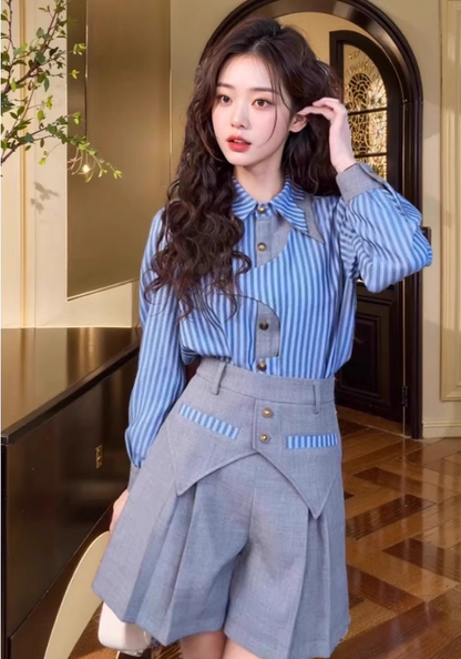 striped patchwork suit