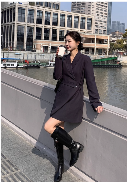 High-end black suit skirt