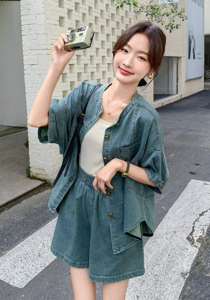 寬鬆牛仔套裝