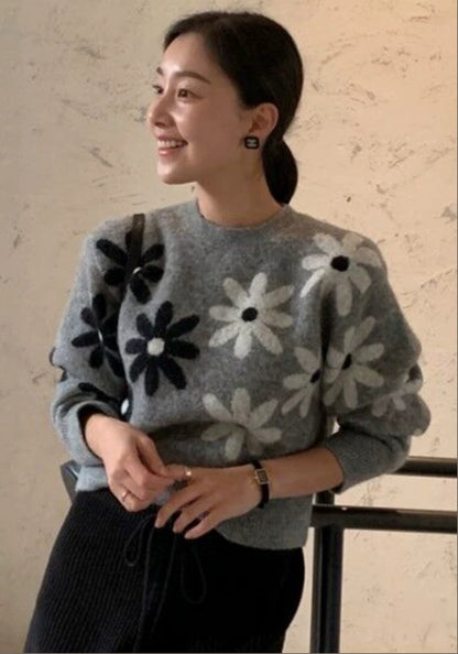 黑白花毛衣