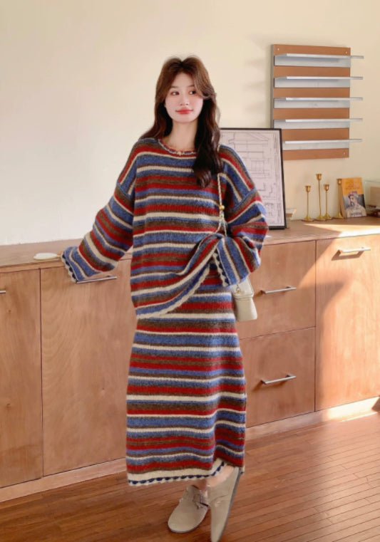 彩條紋套裝