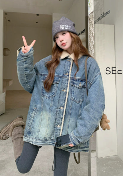 牛仔羊羔毛外套