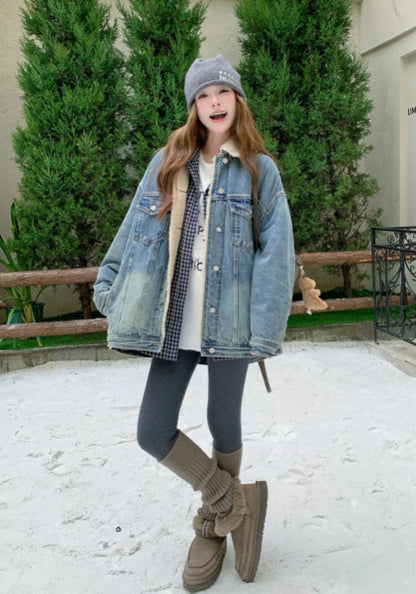 牛仔羊羔毛外套