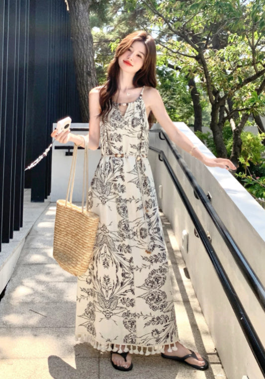 簡約花紋裙