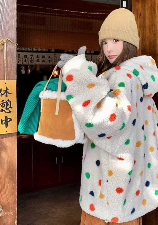 彩色波點外套