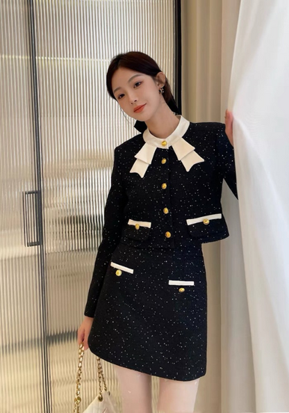 Xiaoxiangfeng premium black fine glitter set