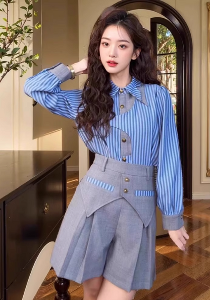 striped patchwork suit