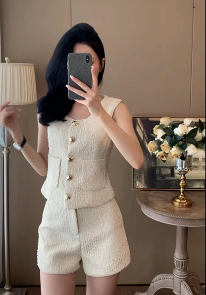Xiaoxiangfeng braided sleeveless + shorts set