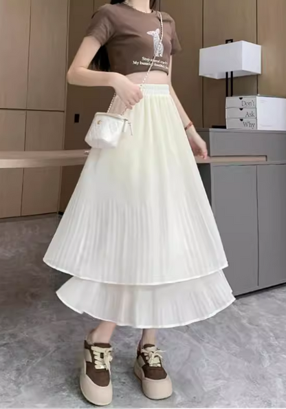 Tencel pleated skirt