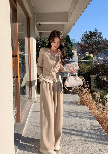 Fake two-piece gentle suit