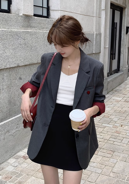 Premium red button suit