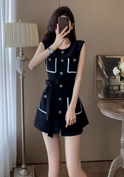 Black vest suit