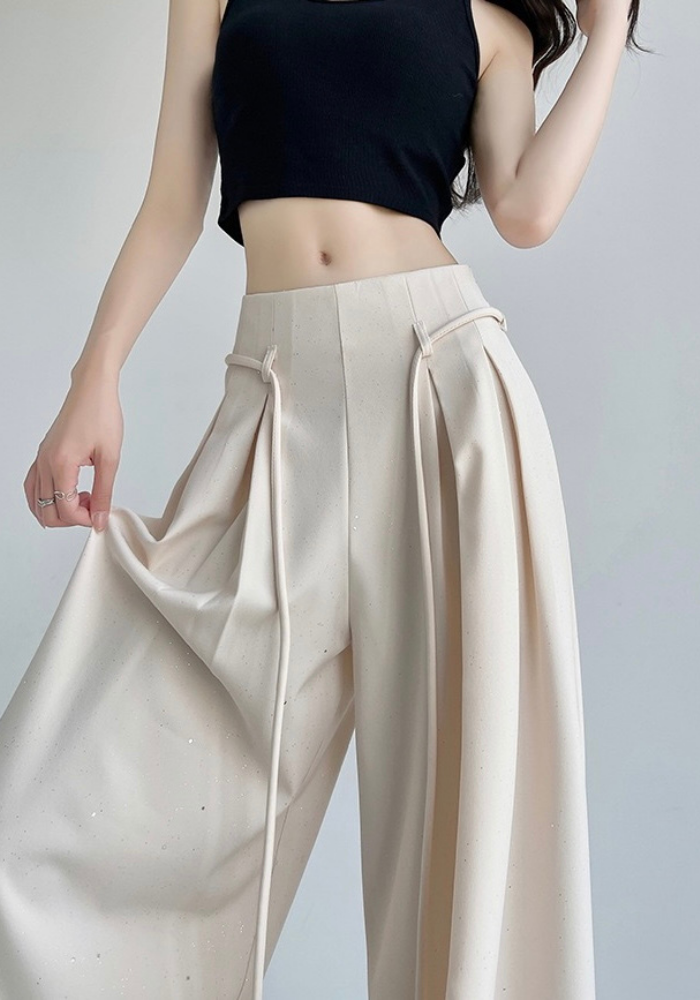 Strappy flower suit wide leg pants