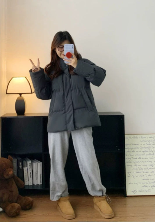 簡約連帽羽絨服
