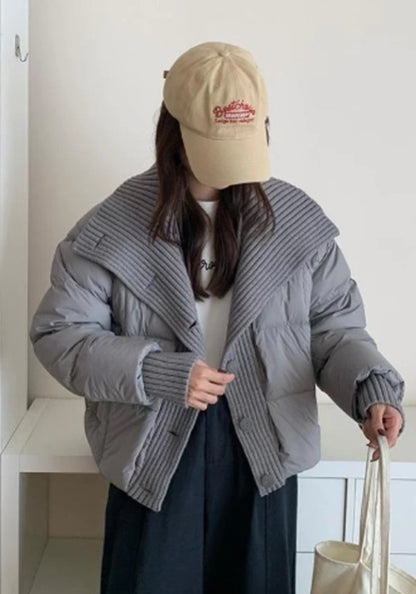 針織羽絨外套