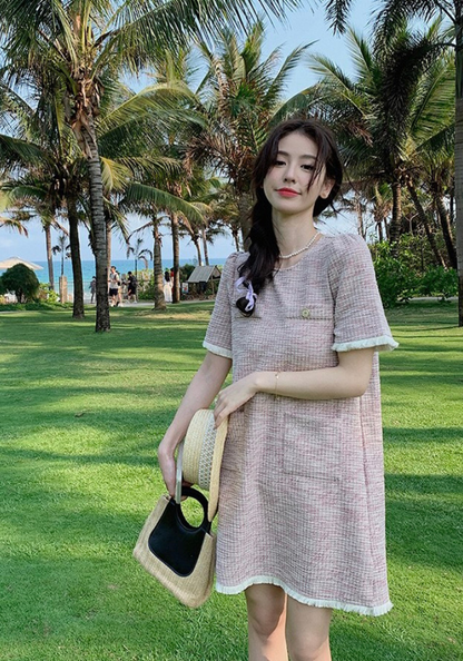 名媛女神范小香風連身裙