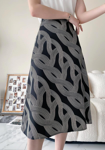 [Vintage spiral print skirt]
