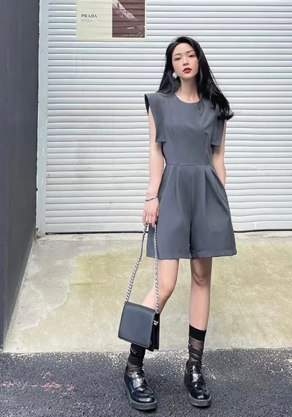 [Drapped suit jumpsuit]