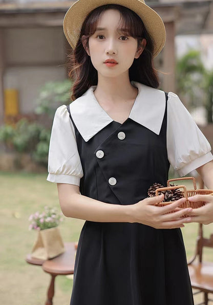retro patchwork long skirt