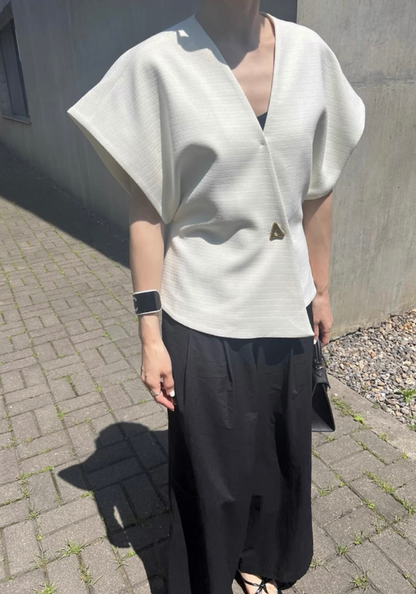 [One button asymmetrical vest suit vest]