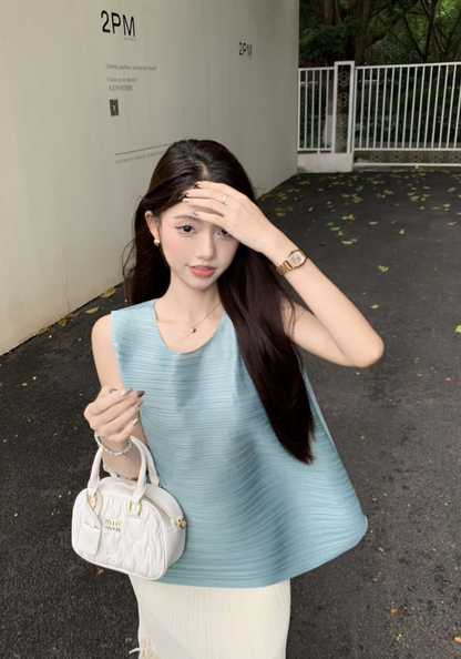 French camisole + fringed skirt